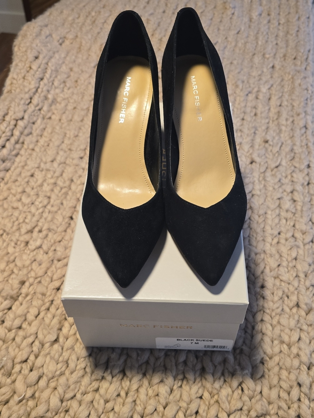 Marc Fisher Caitlin Black Suede Heels